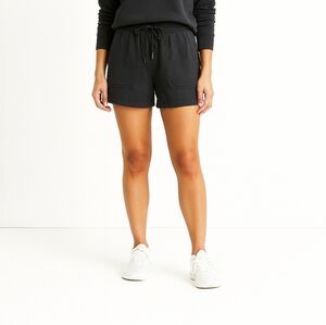 Athleta Farallon Midi Shorts Women’s M Charcoal Black Cotton Casual Pockets